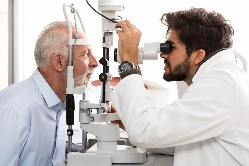 Optometrist Examining Patient