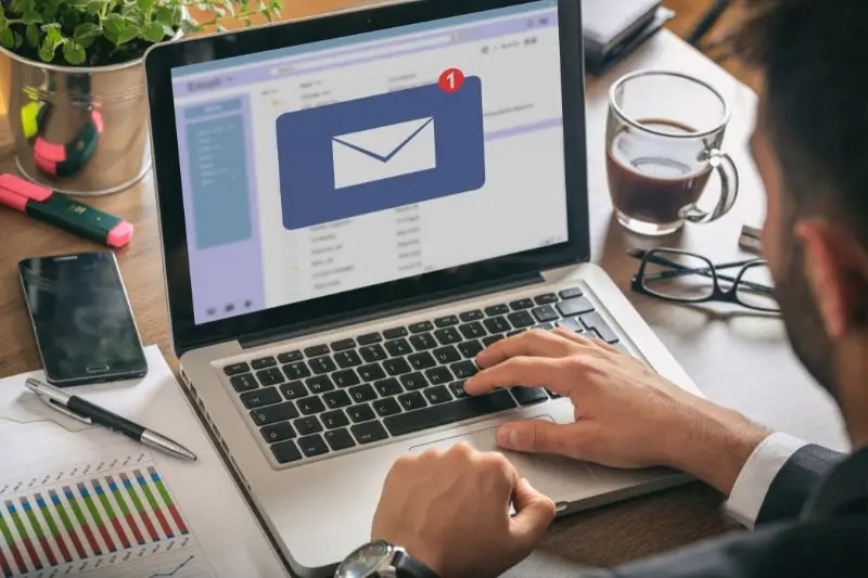 Person Checking Email