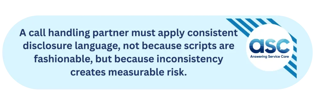 Call Handling And Disclosure example
